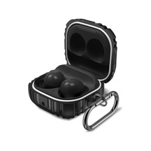 Samsung Galaxy Buds Live İçin Kılıf Military Darbe Emici + Askılık Siyah Buds Live İle Uyumlu Kılıf - Siyah