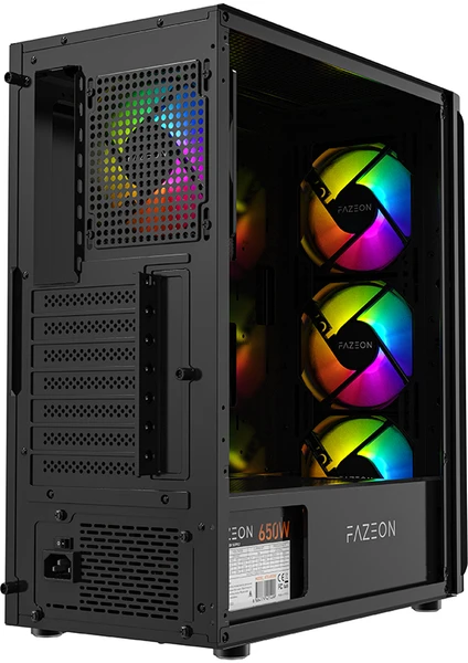Fazeon F20 650w 80+ Bronze Mesh Argb 4x120mm Fanlı E-atx Siyah Gamıng Kasa