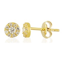 Sembol Gold Tektaş Altın Küpe Coronet Taşlı