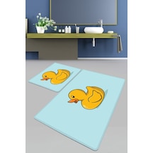 Canard Banyo Halısı Djt 2 Li Set Mavi