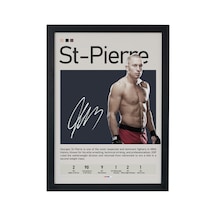 Georges St-pierre Ahşap Çerçeveli Poster Tablo Gsp Şampiyon Tasarım Siyah