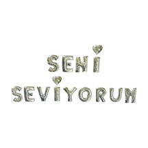 Gümüş Seni Seviyorum Folyo Balon 16 Inch