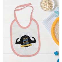 Bk Kids Dayım Her Şeyi Halleder Tasarımlı Pembe Bebek Mama Önlüğü Pembe