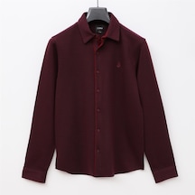 Erkek Şardonsuz Uzun Kol İnce Gömlek - Djg-1002 - Bordo Bordo