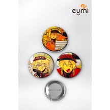 Roblox Elliot Pizza Guy Kurye Çanta Süsü Rozet İğneli Buton Rozet Seti 58 Mm 3'lü Çok Renkli