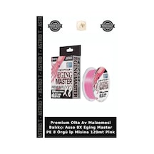 Premium Olta Av Malzemesi Balıkçı Asso 8x Eging Master Pe 8 Örgü İp Misina 120mt Pink 0.8 PE