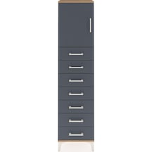 Arges Dolap 2 Raflı 7 Çekmeceli Tek Kapaklı 44x30x182 Çam-ant... Çam