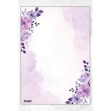 A5 Çiçek Bloknot Çizgisiz Defter - 50 Yaprak - Memopad - Notepad - Not Defteri - Not Kağıdı - 1962 Çok Renkli