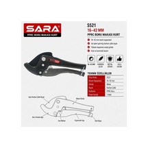 Sara S521 Kurt Pprc Boru Makası 16 42 Mm Kesim Kapasitesi, Metal Gövde