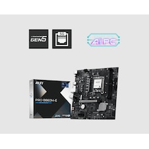 Msı Mb Pro B860m-e Soket 1851 Ddr5 9066mhz Oc 2xm.2 Hdmı Dısplay 5g Lan Matx