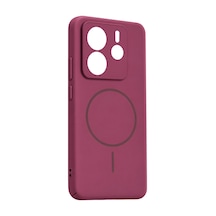 Xiaomi Redmi Note 14 4g Mika Pc Magsafe Kapak - Bordo Çok Renkli