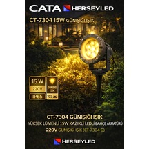 Ct-7304 Günışığı Işık Yüksek Lümenli 15w Kazıklı Ledli Bahçe Armatürü 220v Günışığı Işık Gün Işığı