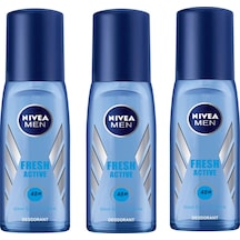 Men Fresh Active Erkek Deodorant Pump Sprey 75 Ml 3 Adet