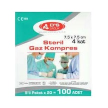 Damla Sağlık Steril Gaz Kompres Spanç 7.5X7.5 Cm