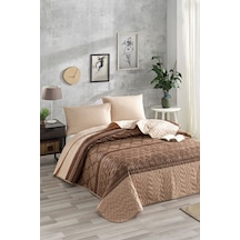Enlora Home Kapitone Yatak Örtüsü Seti Tek Kişilik Creative Kahve