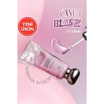 Hafif Yapılı, Ciltle Bütünleşen Parlak Bitişli Likit Allık Objet Blush 001 Lilium