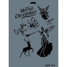 Rich New Seri N-216 Stencil 35x25 Cm - Elwm-287573 Renkli