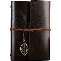 Büyük Yaprak Desenli Deri Defter