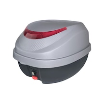 Motosiklet Arka Çanta 32 Litre Carbon Desen Sırt Dayama Pedi Motor Çanta Gri Gri