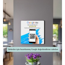 Bk Gift İşletmelere Özel Mdf Ahşap Google Puanlama Tabelası 20x20cm