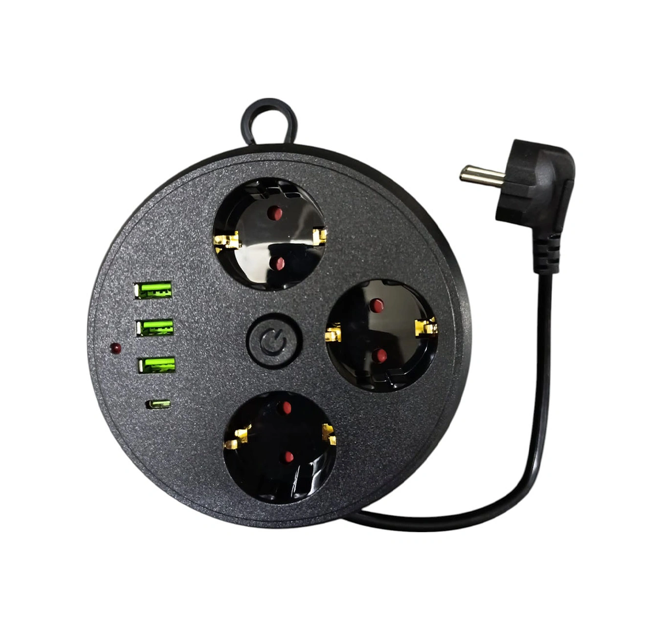 3 Lü Akım Korumalı Priz Makaralı Anahtarlı 16a 4000 Watt 3 X Usb - 1 Type-c 3395 0-2