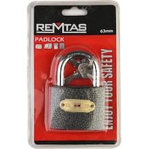 Remtaş Asma Kilit Gri Kaplamalı 63 MM
