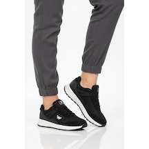 Walkway Siyah Beyaz Fileli Hafif Bağcıklı Unisex Spor Ayakkabı 7001 Omina G Siyah - Beyaz
