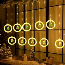 Halka Ağaç Günışığı Yılbaşı Parti Dekorasyon Işıklandırmaları, Saçak Perde Led Işık, Noel Süsleri Gün Işığı - Sarı