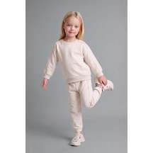 Defacto Pamuklu Regular Fit Uzun Kollu Üst Lastikli Paça Alt 2li Takım Kız Bebek I2904a526auer134 Ekru-er134