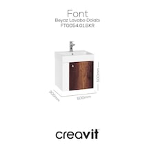 Creavit Font Lavabo Dolabı 50 Cm Beyaz-bakır Mat Beyaz