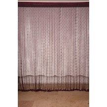 Küçük Puanlı Model Bordo Renk Hazır Ip Perde 300x270 Cm