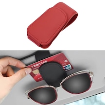 Microcase Universal Suni Deri Oto Güneş Gözlük Tutucu Askılık Mıknatıslı - Al5240 Kırmızı