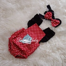 Deniz Baby minnie bebek salopet Kırmızı