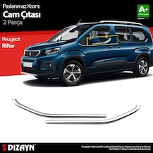 S-dizayn Peugeot Rifter Krom Cam Çıtası 2 Prç. 2019 Üzeri A+ Kalite