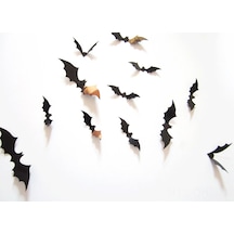 Aubyhe Halloween 3d Gerçekçi Kanatlı Yarasa Sticker, Yeniden Kullanıma Uygun, Temiz Yüzeylere Uygulanabilir Dekoratif Dekal Diğer