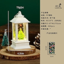 Soulader Noel Temalı Su Dolu Rüzgar Feneri Ve Kar Efektli Şamdan Modeli Dekoratif Masaüstü Gece Lambası Yeşil