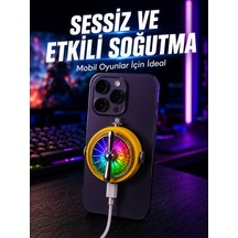 Hubrendy Tekno Manyetik Telefon Soğutucu Rgb Fanlı Mobil Oyun Soğutucusu