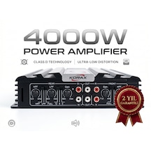 Korax Kx-ab-460 4 Kanal Oto Amfi - 4000w Max, 60wx4 Rms, Köprülenebilir Ab Sınıfı Araç Amplifikatörü,