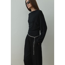 Suud Collection Siyah Sophia Yarasa Kol Bluz