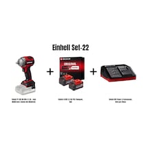 Einhell Set-22 TP-CW 18/350-c Li Bl - Solo Akülü Darbeli Somun Sıkma Makinesi + Einhell 2x18v 5.2AH Pxc Twinpack Akü + Einhell 18V Power X-fastcharge