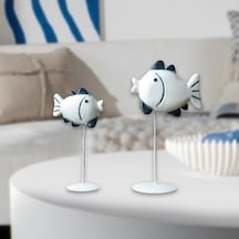 Lijinxu Öpüşen Balık Süsü Masaüstü Komik Tatil Dekorasyonu 22cmx11cmx7,3cm