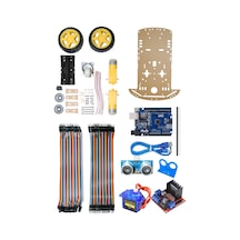 Arduino 2wd Servolu Engelden Kaçan Robot Araba Kiti - Li-on 18650 Pil Yuvalı Set