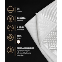 Favora Kapitone Ağaç Kabuğu Dikişli Kumaş 3 Metre Beyaz