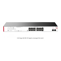 H3C Magic BS218F-HP 18 Port GigaBit 16 Port PoE 225 W 2 Port GigaBit Uplink 2 Port GigaBit SFP Metal Kasa Yönetilemez Rack Mount Switch