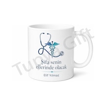 Tıp Öğrencisine Hediye İsme Özel Baskılı Kupa Bardak Tıp Fakültesi Hediye Beyaz / Çok Renkli