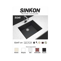 Sinkon Antrasit Granit Eviye 52 x 47 - Sg45 - Sinkon