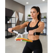 Direnç Bantlı Üst Vücut Egzersiz Aleti Kompakt Ev Fitness Seti Çok Renkli
