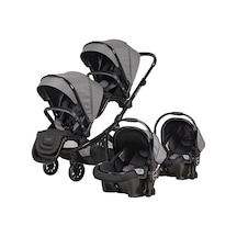 Prego İbiza Plus Travel Sistem İkiz Bebek Arabası 2223 Gri