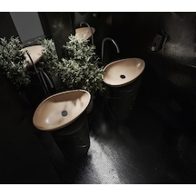 Turkuaz Olive Tezgahüstü Mat Cappuccino Lavabo 61 34 Cm Kahverengi