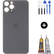 Apple Uyumlu iPhone 11 Pro Max Arka Pil Batarya Kapak Siyah + Montaj Seti